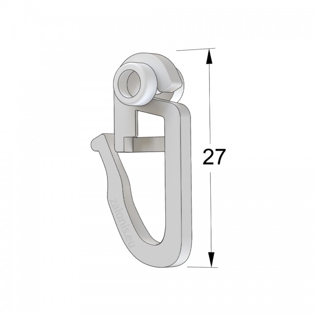 CURTAIN RAIL CLIP WITH SMALL ROLLER